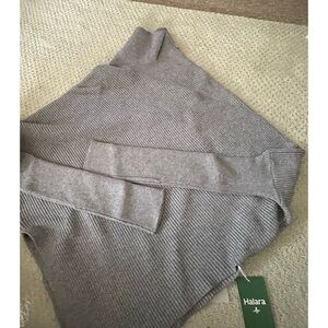 NWT HALARA Ribbed Asymmetrical Batwing Sweater